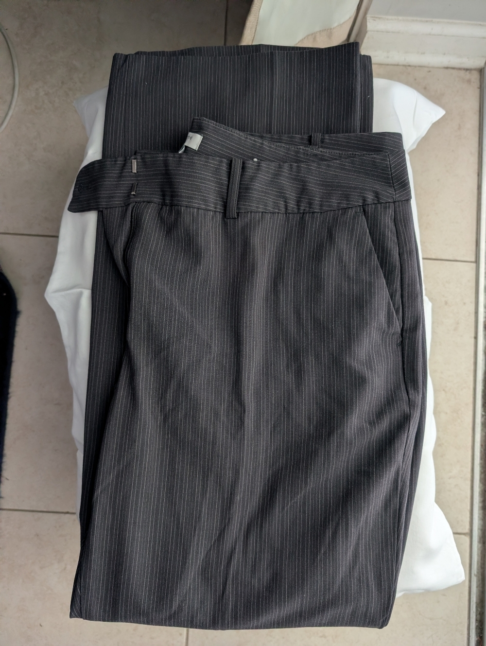 Liz Claiborne Women's Dark Gray Pinstripe Dress Pants